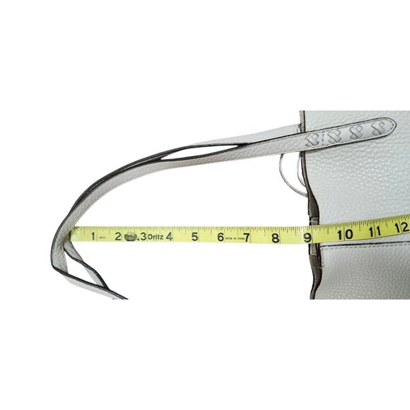 Rebecca Mincoff Large Gray Leather Tote Bag – Textured Pebbled Design, Everyday - Picture 10 of 12